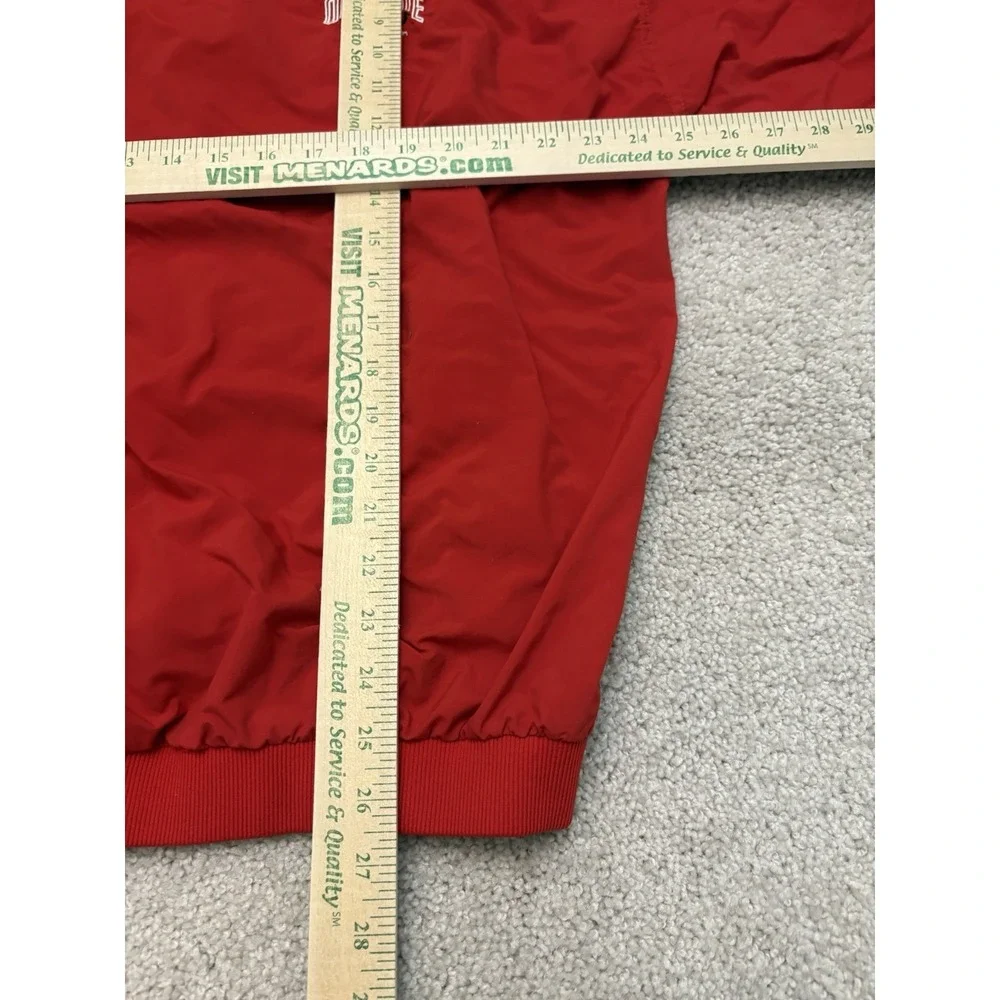 VTG Ohio States Buckeyes THE Embroidered Red Windbreaker Pullover Size XL